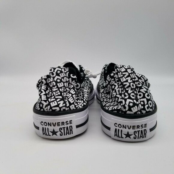 Converse All Star Shoreline Womens Logo Sneakers Shoes 565544F Black‎ White Sz 5 - Picture 5 of 9